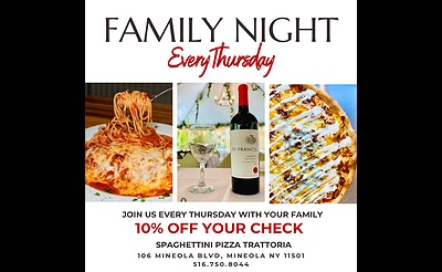 Family Night Thursdays at Spaghettini Pizza