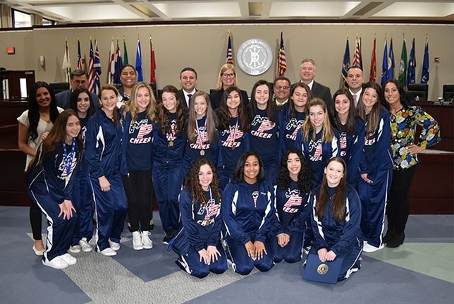 Miller Place High School Cheerleaders Recognized for Championship