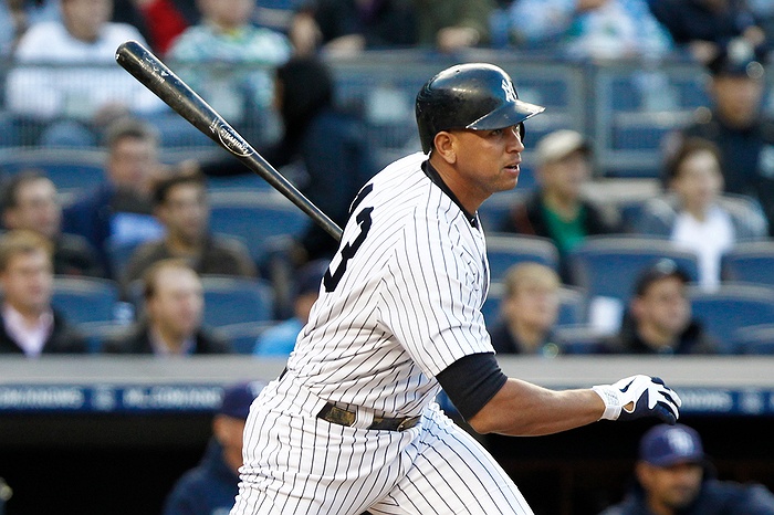 New York Yankees third baseman Alex Rodriguez (13) during a game