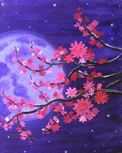 Paint Nite: Cherry Blossom Moonlight