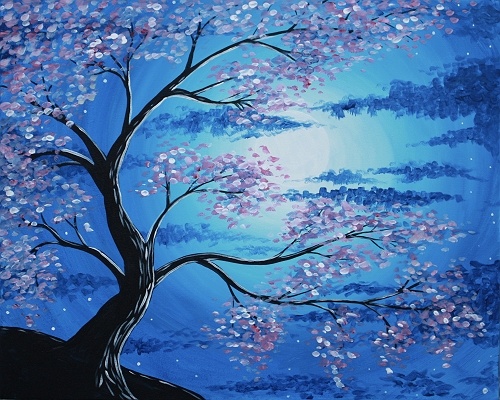 Paint Nite: Blossoms In The Moonlight