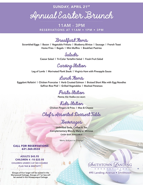 Easter Brunch at Smithtown Landing Country Club