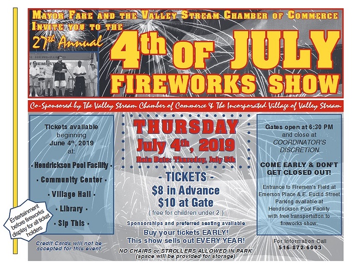 Valley Stream's 27th Annual 4th of July Fireworks Show