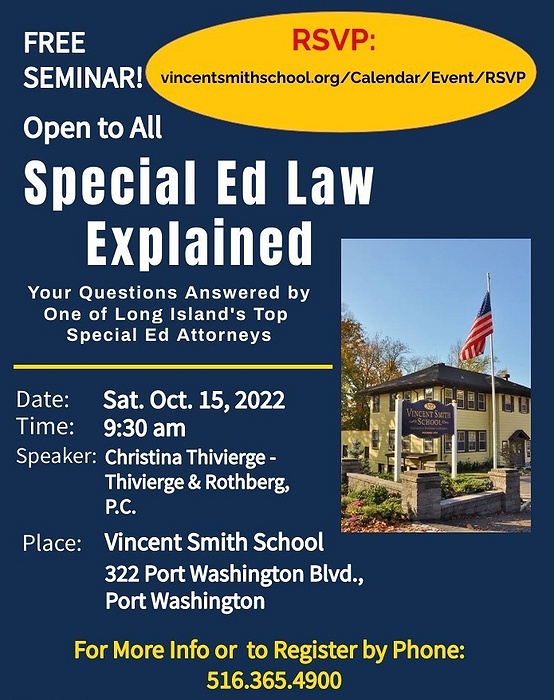 Special Education Law ExplainedFree Seminar Oct. 15, 930am