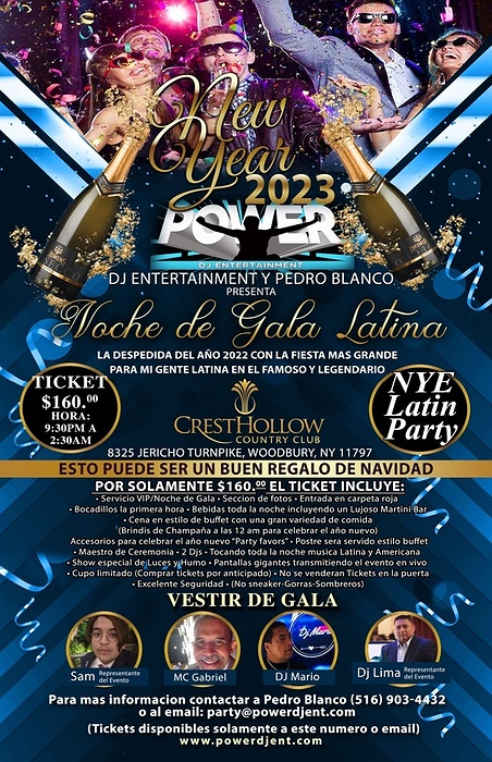 Latin New Year's Eve Party - Noche de Gala Latina NYE 2023