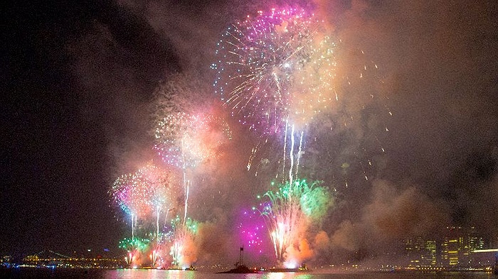 fireworks and watching dinner for one on new year's eve