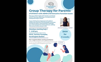 Group Therapy for Parents of Children with ADHD and Executive Function Issues