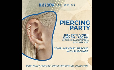 Ali Weiss Jewelry x Blue & Cream Piercing Party