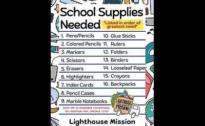 SCHOOL SUPPLIES DESPERATELY NEEDED!  DROP OFF 901 MONTAUK HWY, OAKDALE