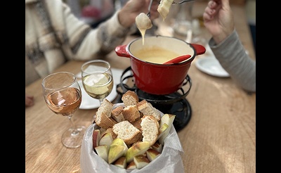 Cheese Fondue with the Village Cheese Shop at Sannino VineyardWine