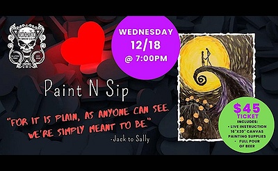 PAINT N' SIP - NIGHTMARE B4 CHRISTMAS 'Jack & Sally'