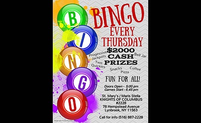 BINGO THURSDAY NIGHTS