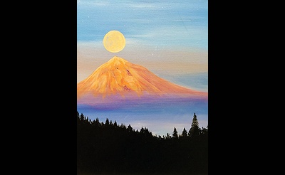 Hazy Mountain Moon - Paint and Sip Experience