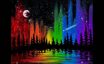 Rainbow Starscape - Paint and Sip Experience