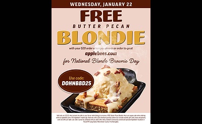 National Blonde Brownie Day at Doherty-Owned Applebee’s