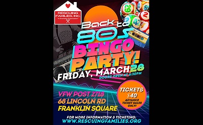 Back to the 80's Bingo Party