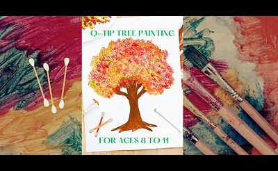 Q-Tip Tree Painting