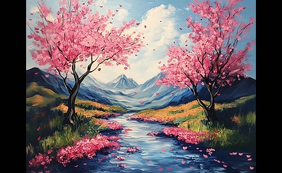 Mothers Day Paint Nite Nassau - Cherry Blossom River