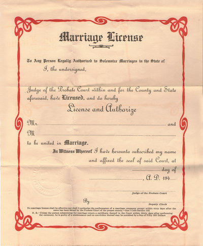 Image result for marriage license
